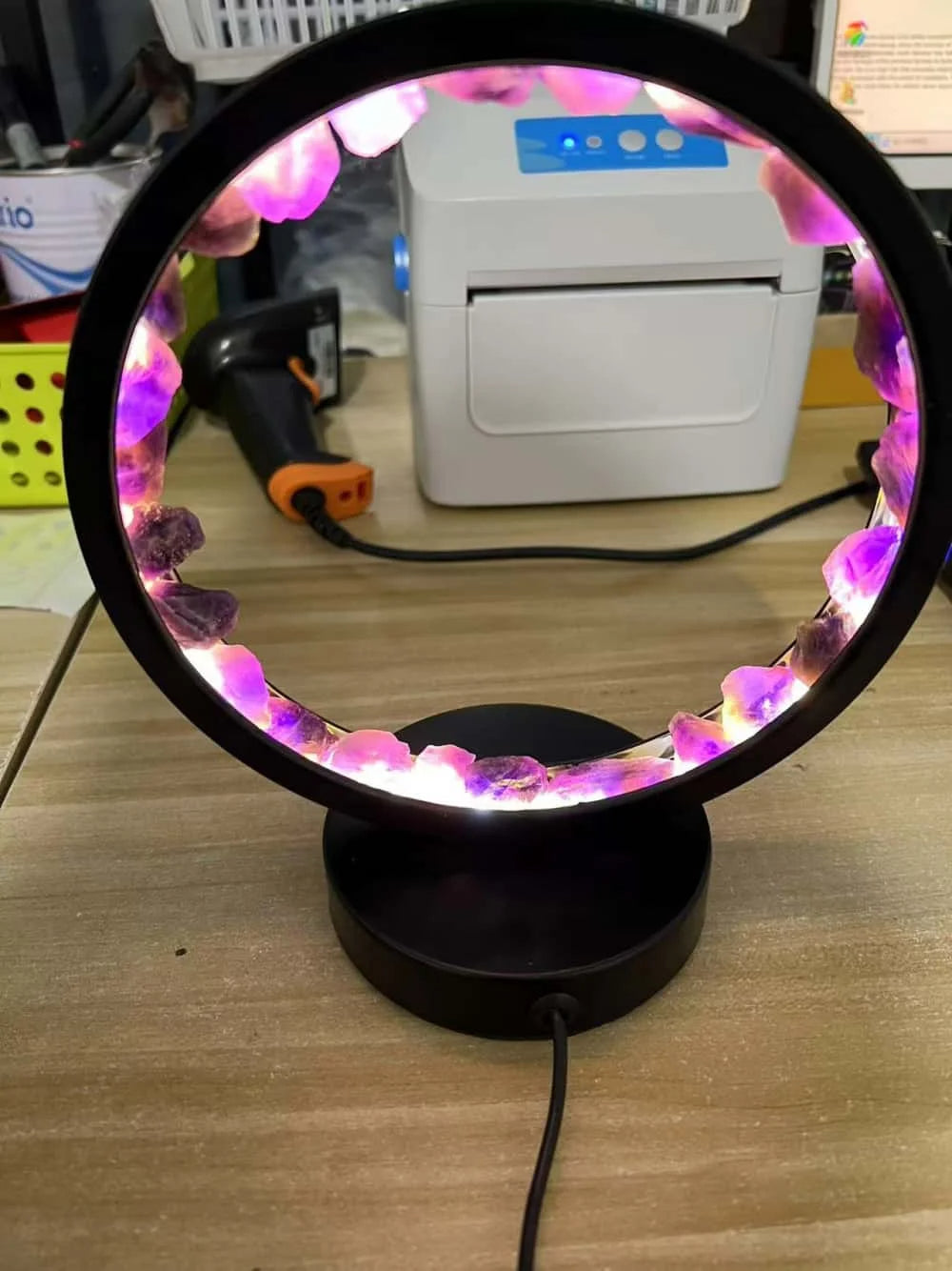 Kristallen Kolom Nachtlamp Genezing Steen LED