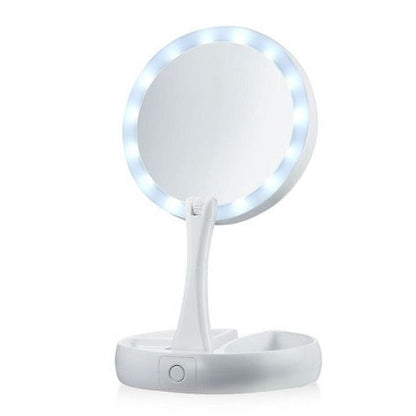 LED Opvouwbare Make-up Spiegel met Verlichting