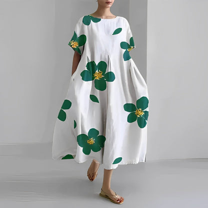 Bedrukte Jurk Dames – Elegante A-lijn Jurk met Floral Design voor Feestelijke Gelegenheden
