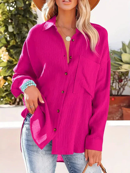 Dames blouse lange mouwen – Elegante blouse van katoen voor casual en feestelijk