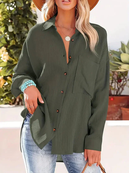 Dames blouse lange mouwen – Elegante blouse van katoen voor casual en feestelijk