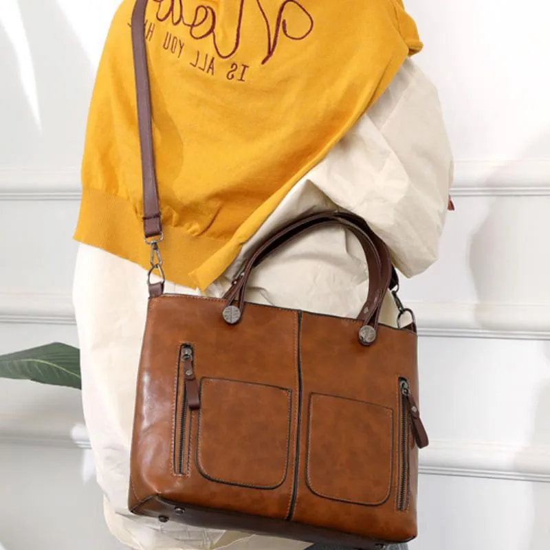 Leren tas schoudertas handtas