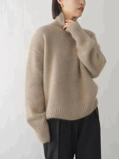 Trui Dames Col – Warme gebreide trui met hoge kraag voor casual stijl