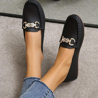 Loafers dames – Platte schoenen van leer met comfortabele pasvorm en stijl