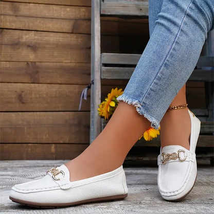 Loafers dames – Platte schoenen van leer met comfortabele pasvorm en stijl