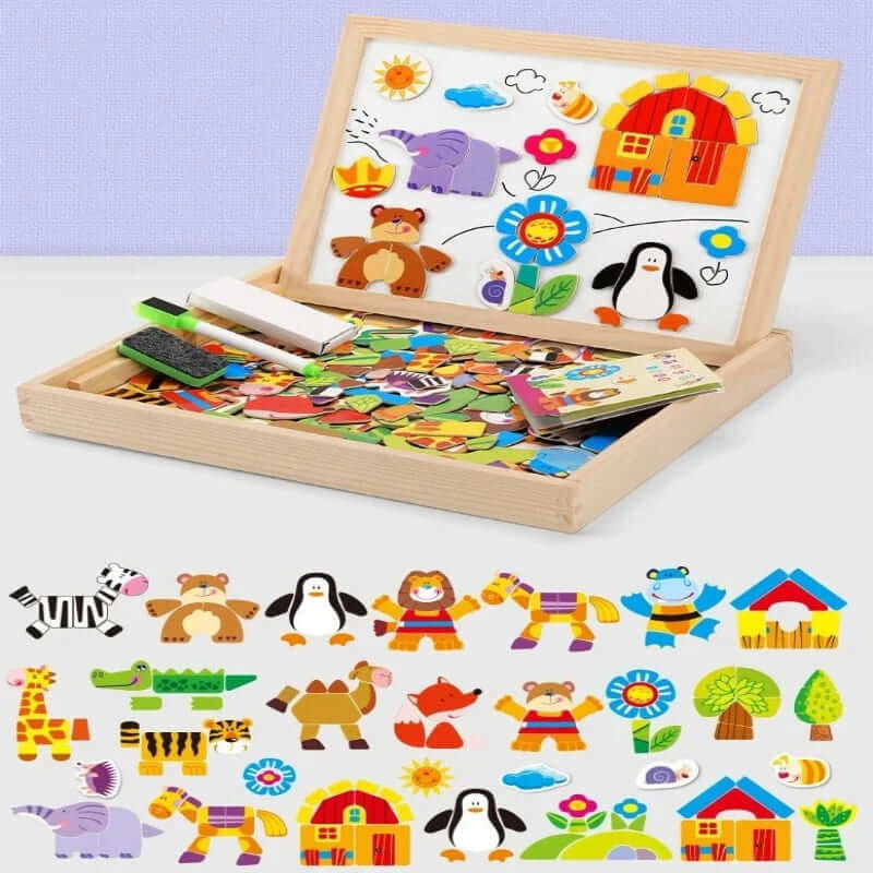 Houten Magnetische Puzzel Kinderen 100+ Stukken Speelgoed