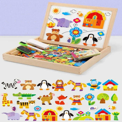 Houten Magnetische Puzzel Kinderen 100+ Stukken Speelgoed