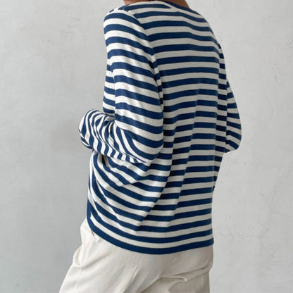 Gestreept dames top – Langarmige blouse met trendy strepen voor casual stijl