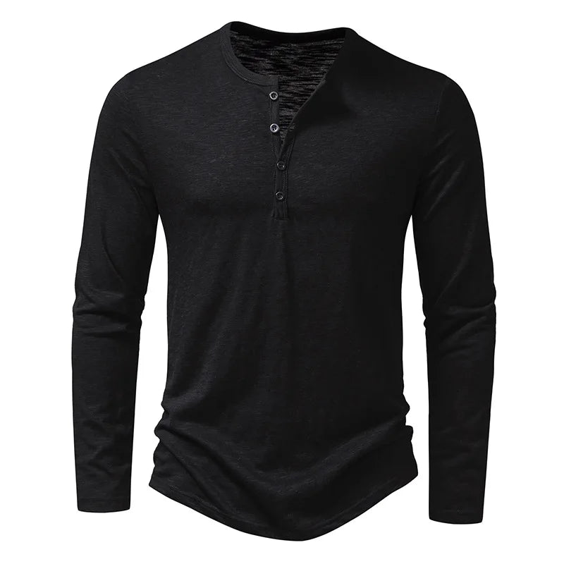 Heren Overhemd Lange Mouwen – Comfortabel Henley Shirt voor Dagelijks Gebruik
