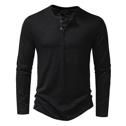 Heren Overhemd Lange Mouwen – Comfortabel Henley Shirt voor Dagelijks Gebruik
