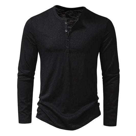 Heren Overhemd Lange Mouwen – Comfortabel Henley Shirt voor Dagelijks Gebruik