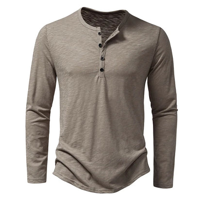 Heren Overhemd Lange Mouwen – Comfortabel Henley Shirt voor Dagelijks Gebruik
