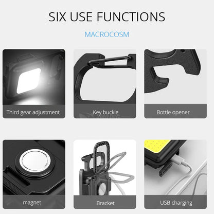 Mini LED Zaklamp Sleutelhanger 1800LM