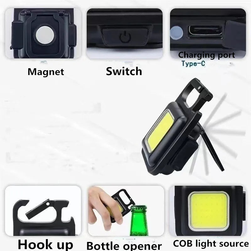 Mini LED Zaklamp Sleutelhanger 1800LM