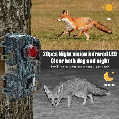 Mini Trailcamera 16MP Nachtzicht PIR Bewegingsdetectie