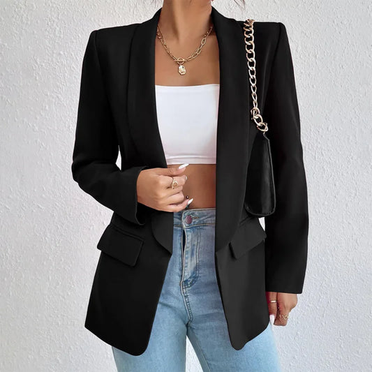Blazer dames – Stijlvolle open blazer van ademend materiaal voor casual en chic