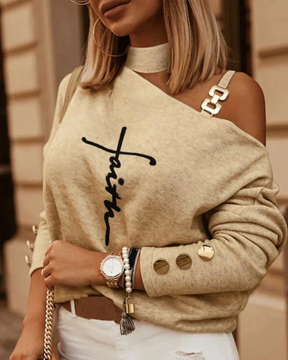 Off-Shoulder Pullover Dames – Elegante trui met off-shoulder design voor casual stijl