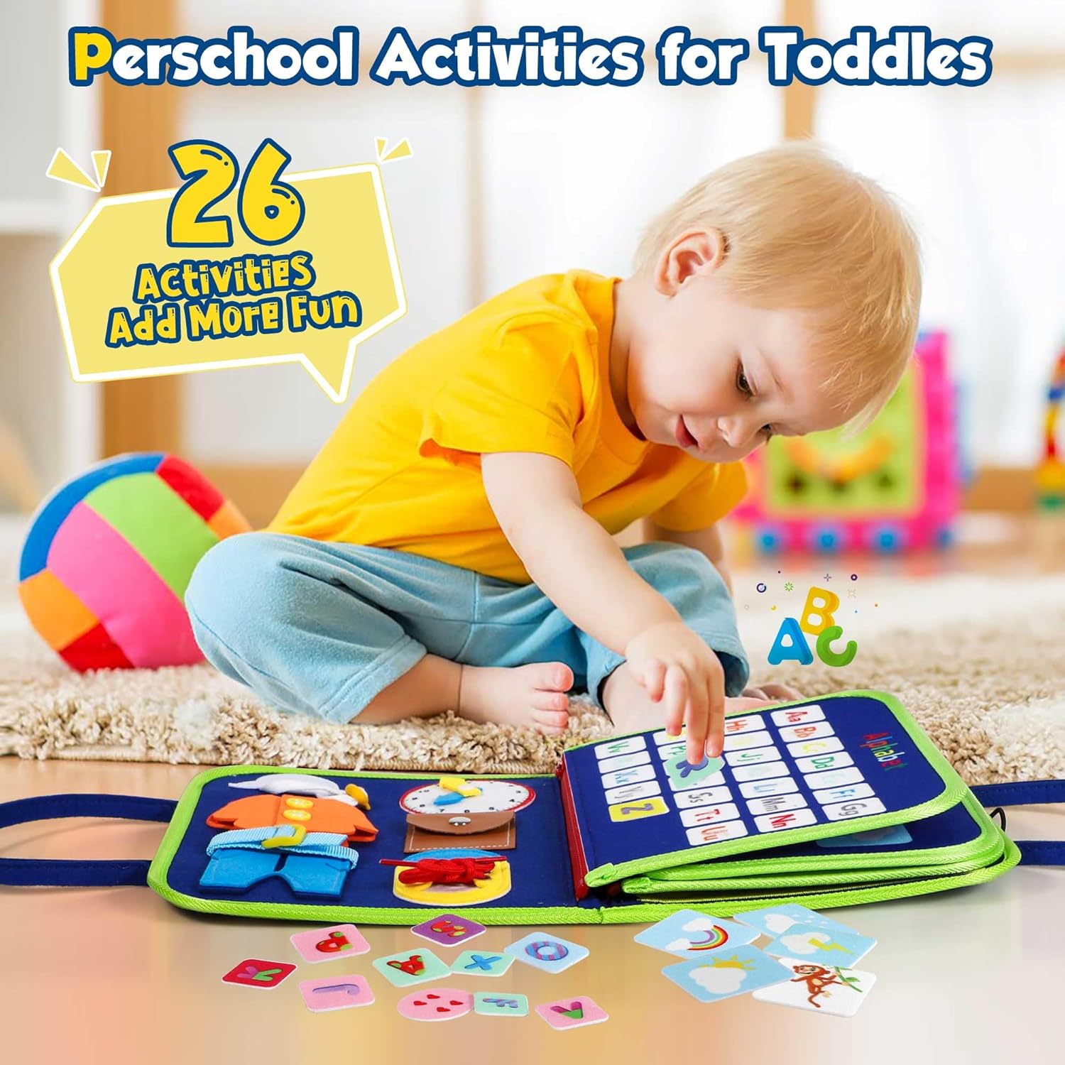 Montessori Activiteitenbord Sensorisch Drukboek Peuter 2-4 Jaar