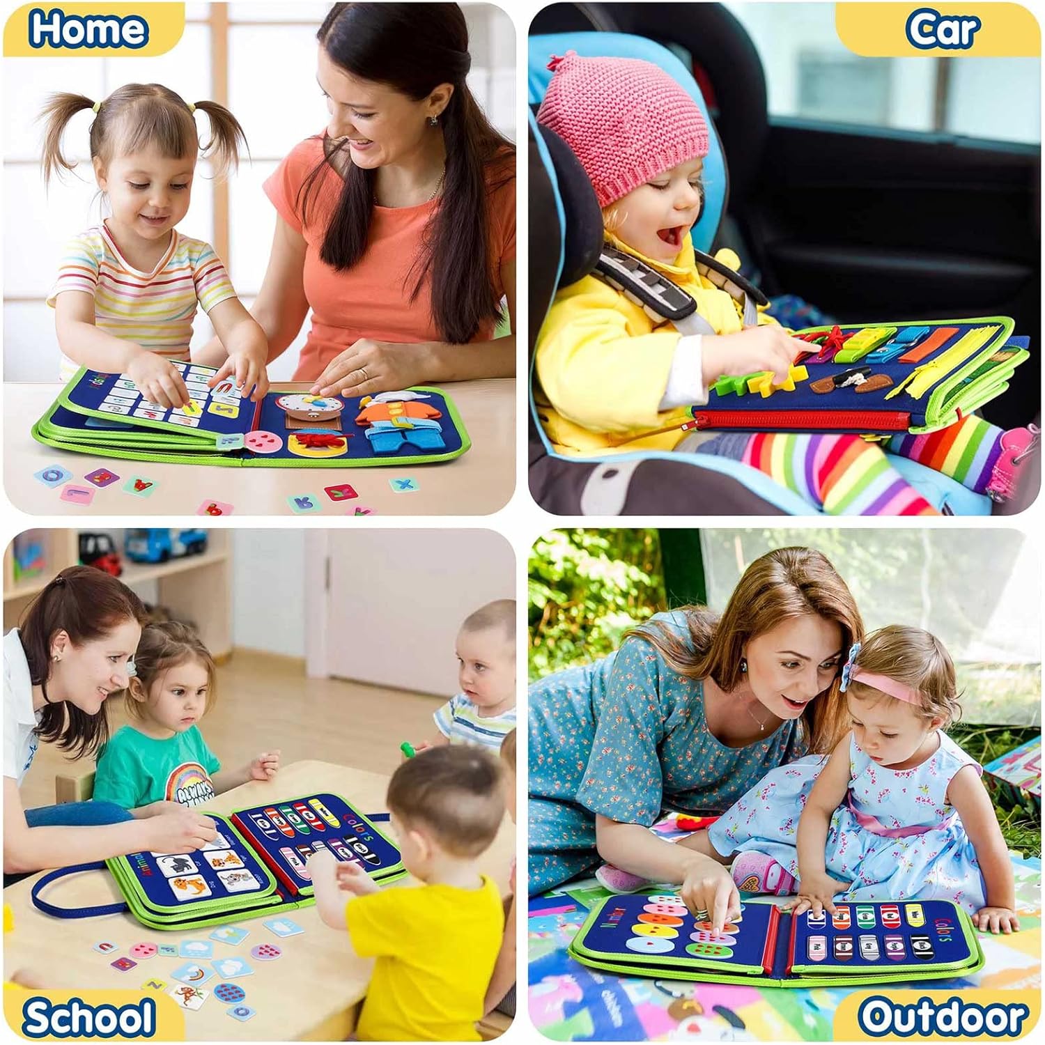 Montessori Activiteitenbord Sensorisch Drukboek Peuter 2-4 Jaar