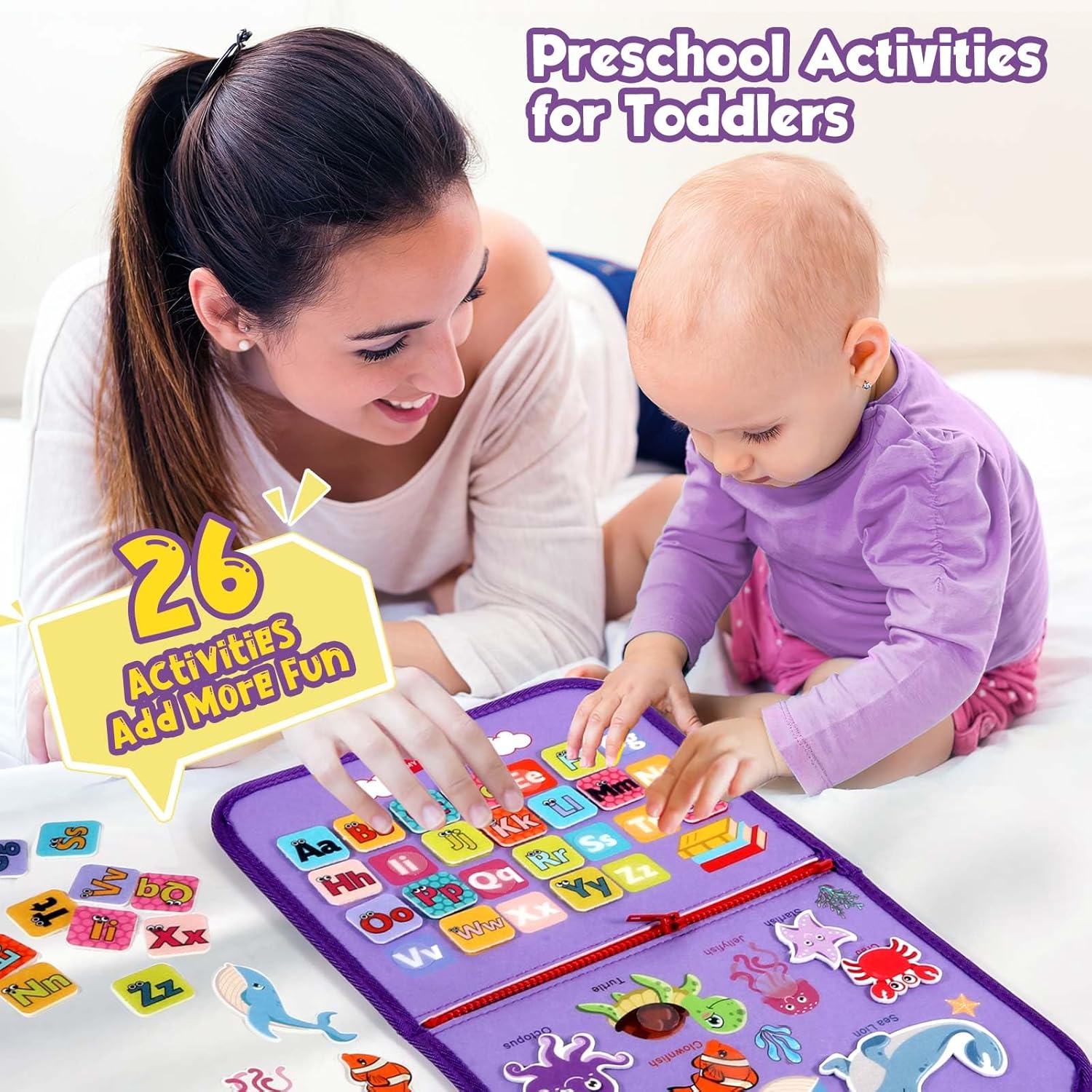Montessori Activiteitenbord Sensorisch Drukboek Peuter 2-4 Jaar