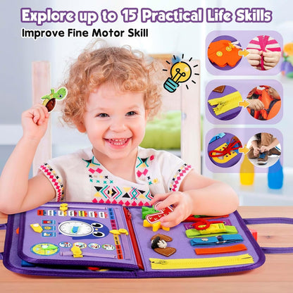 Montessori Activiteitenbord Sensorisch Drukboek Peuter 2-4 Jaar