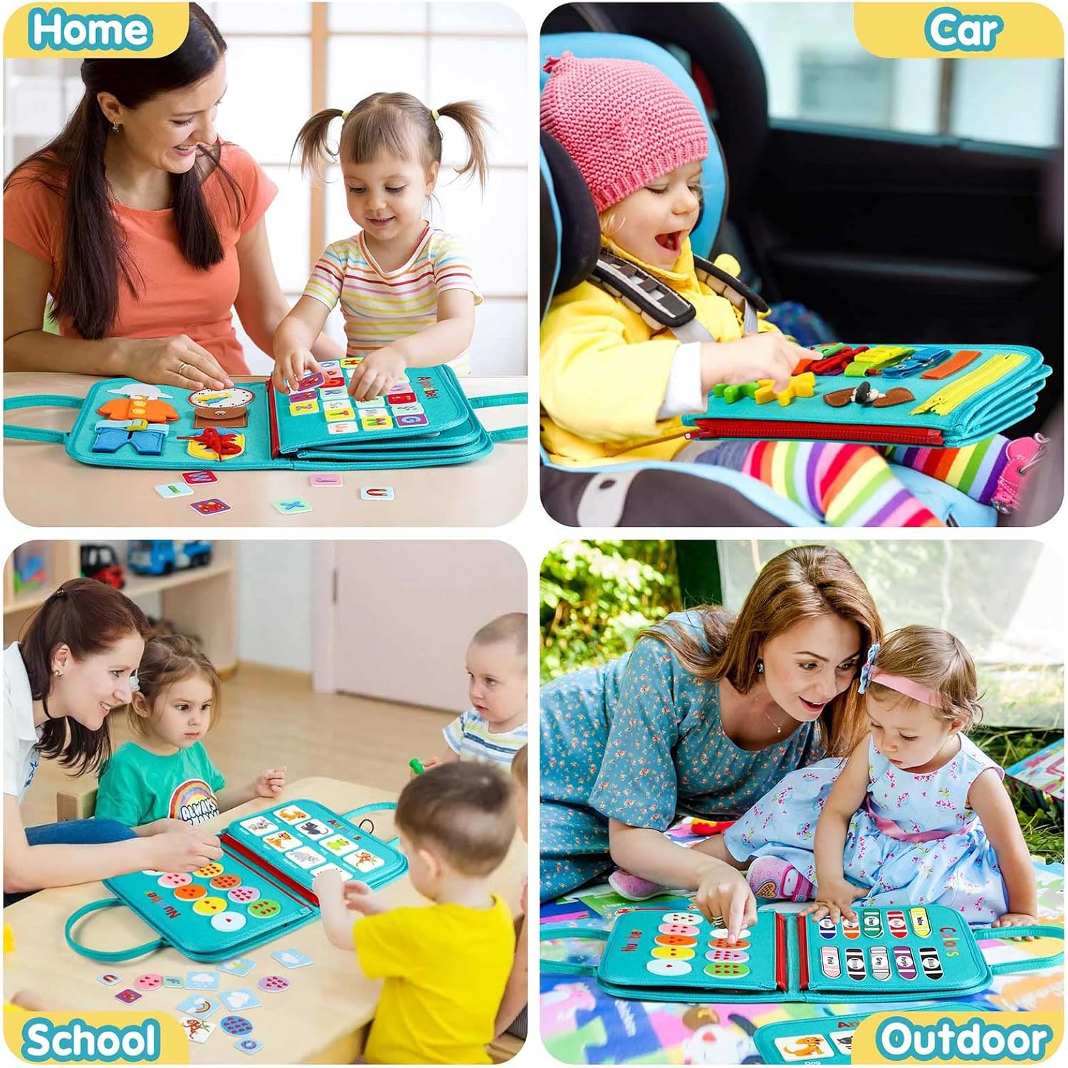Montessori Activiteitenbord Sensorisch Drukboek Peuter 2-4 Jaar