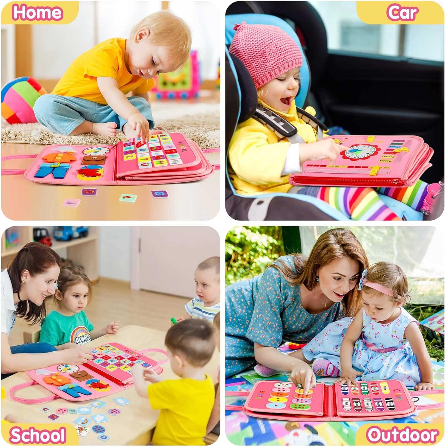 Montessori Activiteitenbord Sensorisch Drukboek Peuter 2-4 Jaar