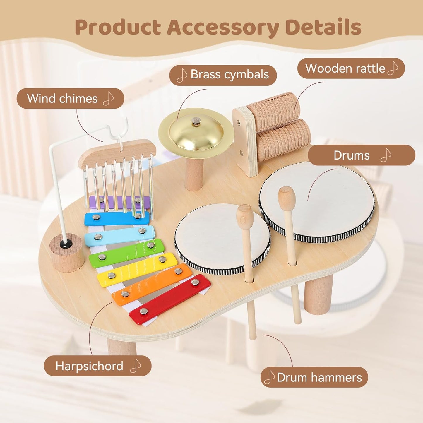 Montessori Muziek Activiteit Tafel Geluid Ritme Speelgoed