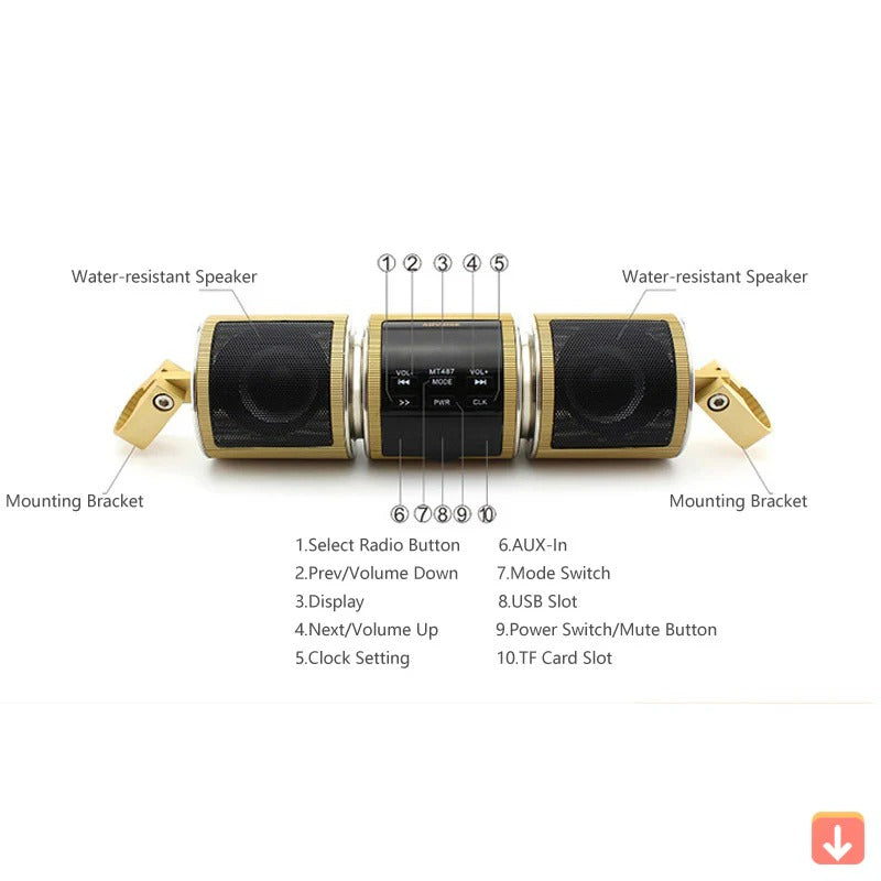 Motorfiets Bluetooth Speaker FM Radio