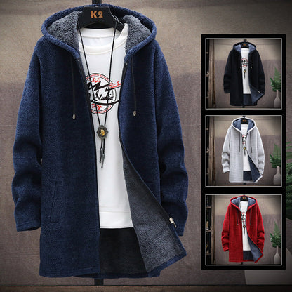 Heren Hoodie – Lange Hoodie met Zijzakken, Comfortabele Casual Mode