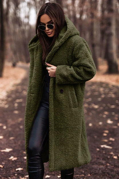 Dames Teddymantel Lange – Luxe Teddyjas voor Koud Weer en Casual Stijl
