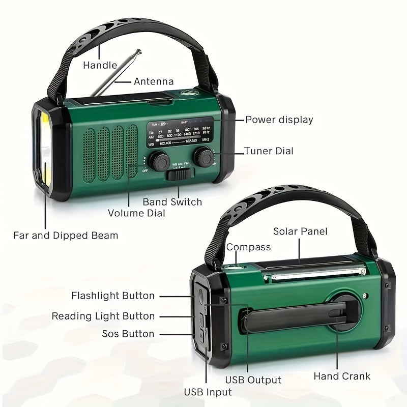 Noodradio met zaklamp en oplader