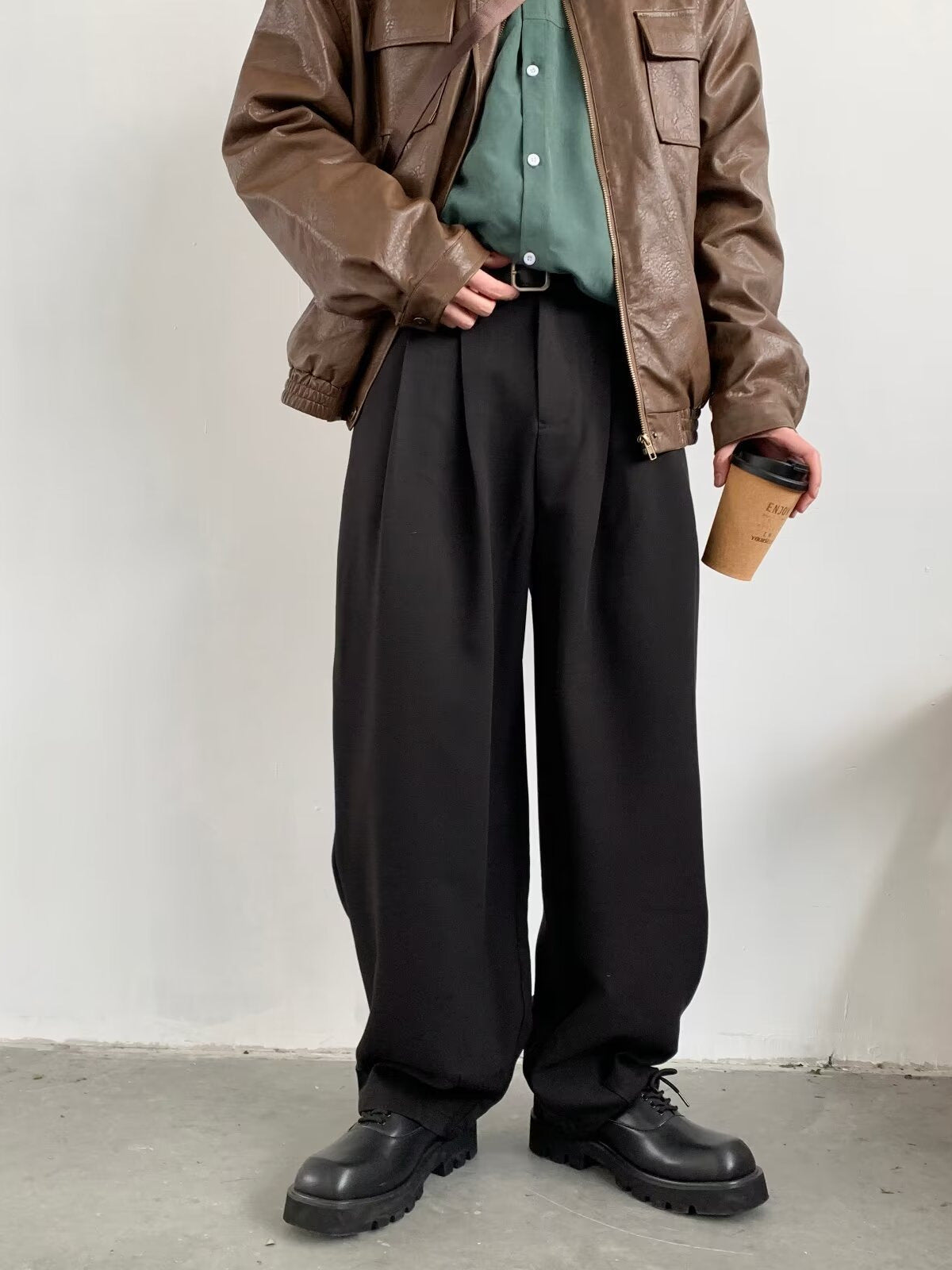 Klassieke herenbroek met wijde pijpen – Comfortabele en stijlvolle pantalon