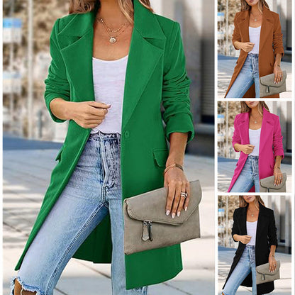 Lange Dames Mantel – Open Voorkant, Elegante en Comfortabele Winterjas