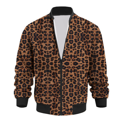 Heren Bomberjack Leopard – Stijlvolle Ritsjack met Dierenprint voor Casual Outfit