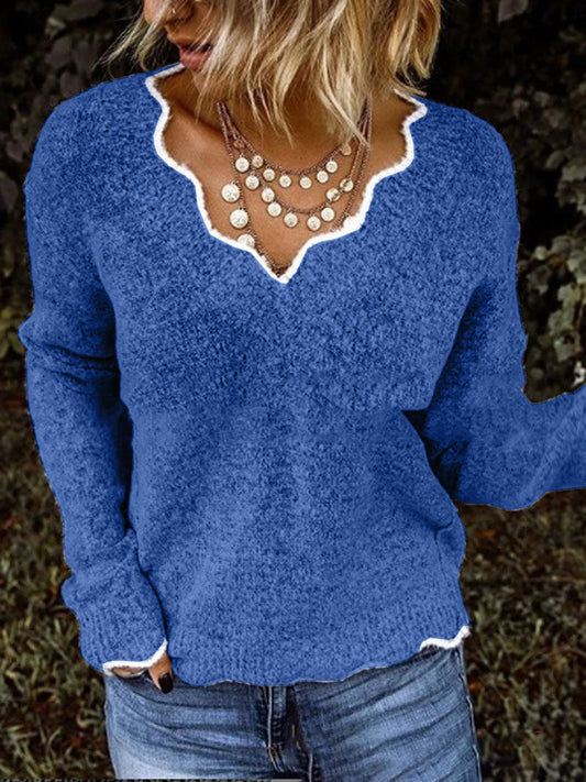Pullover dames – Schelp uitsnede trui met comfortabele pasvorm en stijl