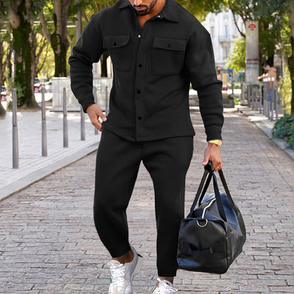 Heren Tweedelig Set – Stijlvolle Kostuum met Slim Fit en Comfortabele Stof
