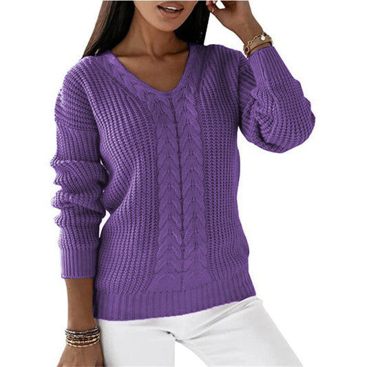 Warme Trui Dames – Comfortabele gebreide trui met ronde hals en lange mouwen