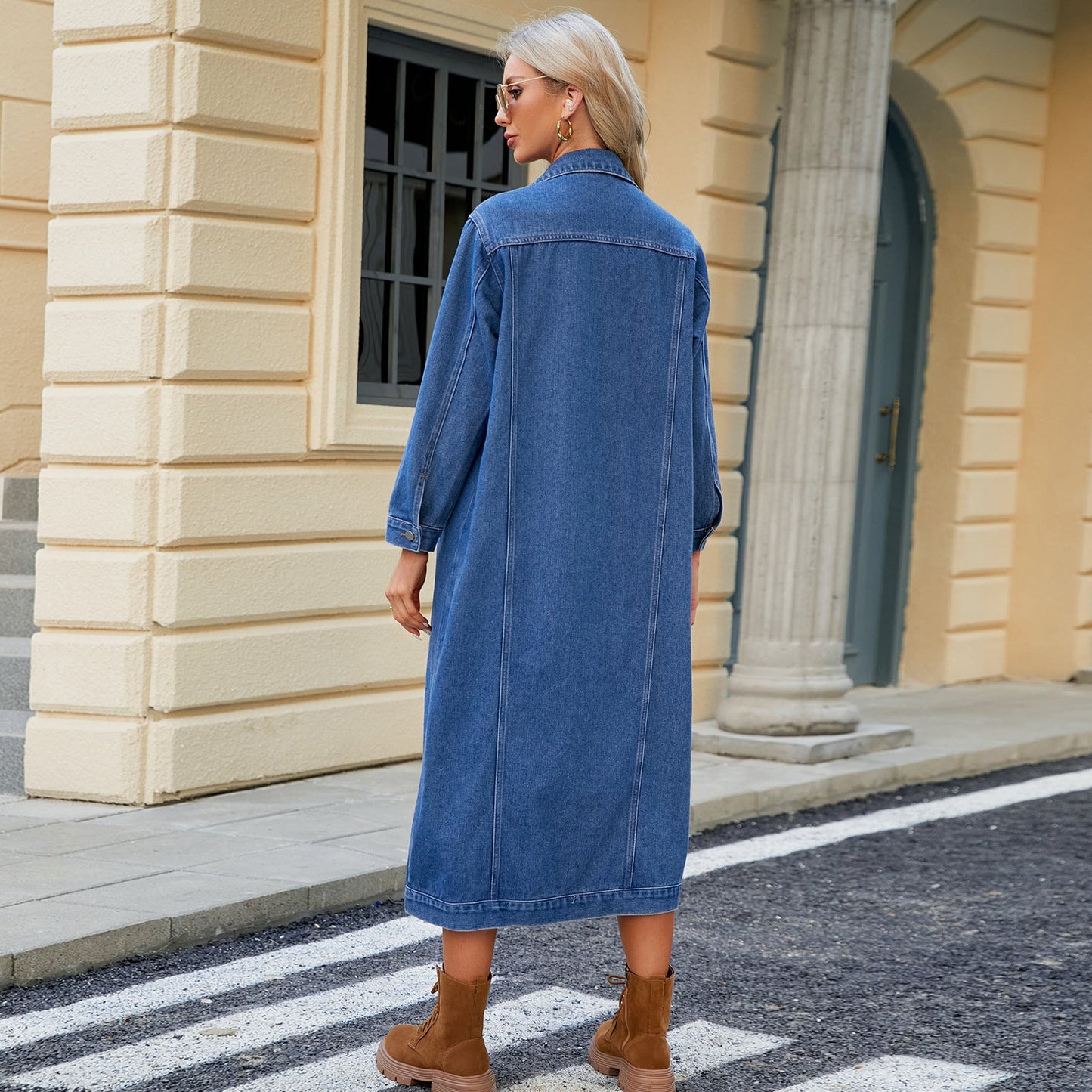 Dames Jeansjack Lange – Stijlvol Denim Jack met Slim Fit en Casual Look