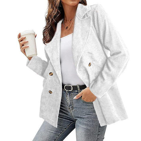 Mantel dames – Dubbelrijige trenchcoat met stijlvolle snit en warme stof