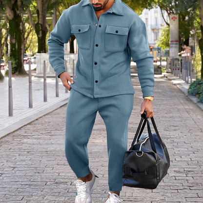Heren Tweedelig Set – Stijlvolle Kostuum met Slim Fit en Comfortabele Stof