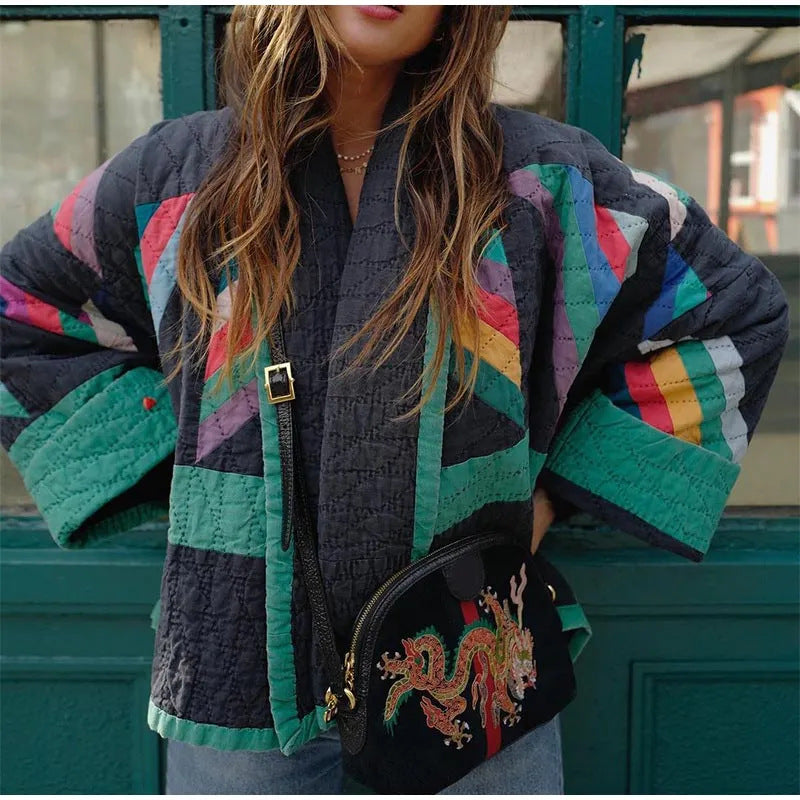 Overhemdjas dames – Kleurrijke oversized jas met comfortabele pasvorm
