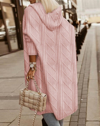 Langes Damenjacke mit Kapuze – Komfortabel und stilvoll für jede Gelegenheit