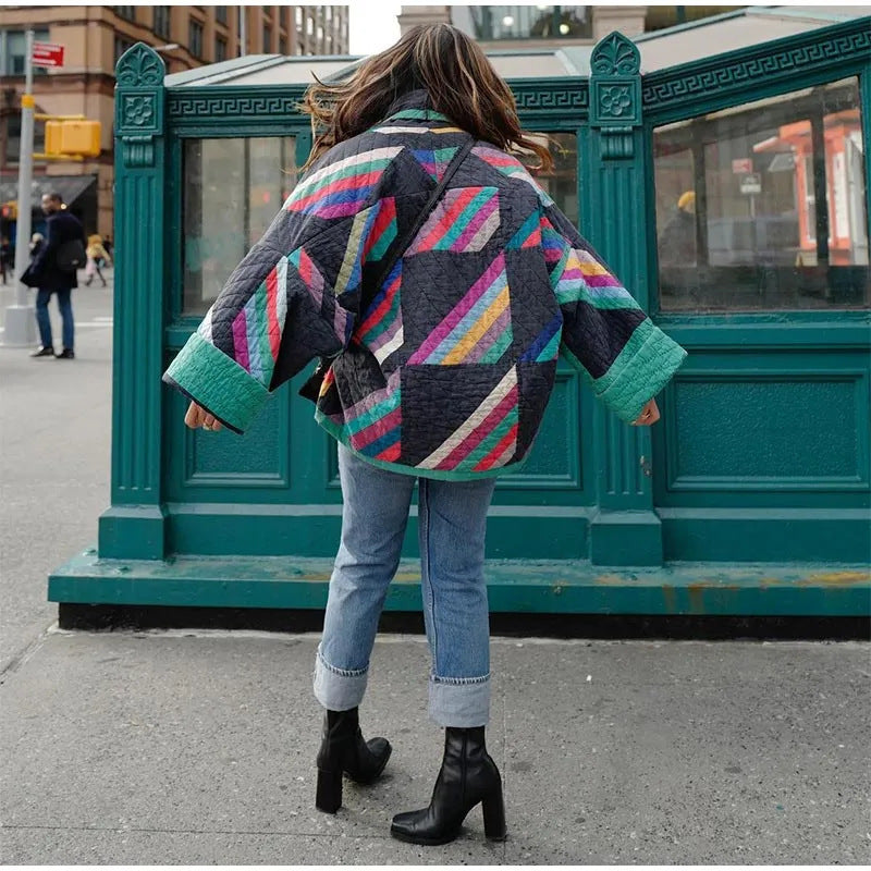 Overhemdjas dames – Kleurrijke oversized jas met comfortabele pasvorm