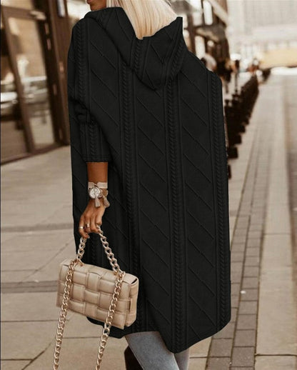 Langes Damenjacke mit Kapuze – Komfortabel und stilvoll für jede Gelegenheit