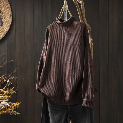 Damestrui hoge hals – Warm gebreide trui met comfortabele pasvorm en stijlvol ontwerp