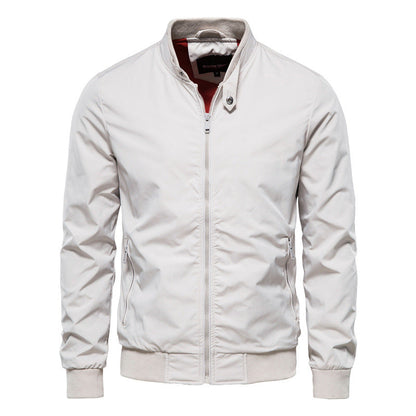 Herenjack met Staande Kraag – Stijlvolle Mid-Season Jas voor Herfst en Winter