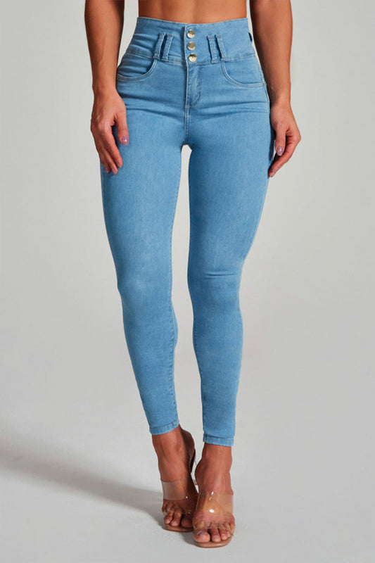 Hoge Taille Skinny Jeans Dames – Stretch Jeans voor Casual en Chic Outfit