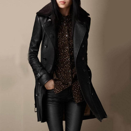Dames lange jas – Elegante trenchcoat met ceintuur en stijlvol ontwerp