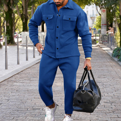 Heren Tweedelig Set – Stijlvolle Kostuum met Slim Fit en Comfortabele Stof